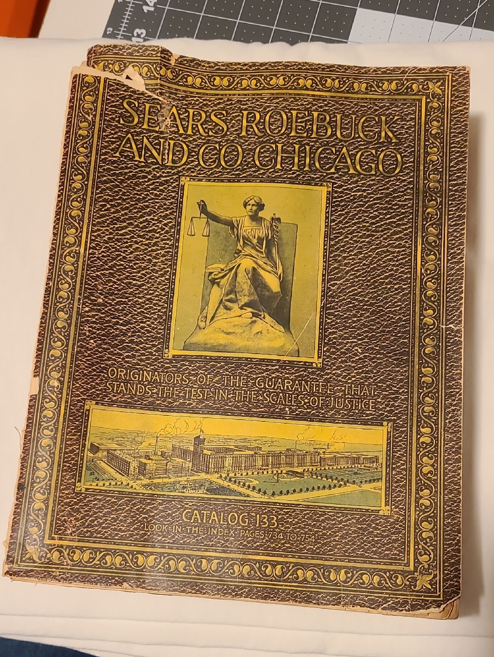 Vintage 1916 Sears Roebuck And Co Chicago Catalog No. 133 Brown Cover Decoration